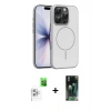 MARSİLYAN™- iPhone 16 Pro Max Kılıf Atlas Asil Prime - Siyah 360 Mat Full Body Arka Koruyucu + Raze Metal Kamera Lens - BZ