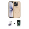 MARSİLYAN™- iPhone 16 Pro Max Kılıf Atlas Asil Prime - Siyah 360 Mat Full Body Arka Koruyucu + Bilvis Titan Kamera Lens - TMGI