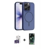 MARSİLYAN™- iPhone 16 Pro Max Kılıf Atlas Asil Prime - Siyah 360 Mat Full Body Arka Koruyucu + Bilvis Titan Kamera Lens - TMGI