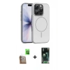 MARSİLYAN™- iPhone 16 Pro Max Kılıf Atlas Asil Prime - Siyah 360 Mat Full Body Arka Koruyucu + Raze Metal Kamera Lens - CLTM