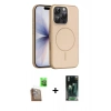 MARSİLYAN™- iPhone 16 Pro Max Kılıf Atlas Asil Prime - Siyah 360 Mat Full Body Arka Koruyucu + Raze Metal Kamera Lens - CLTM