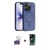 MARSİLYAN™- iPhone 16 Pro Max Kılıf Atlas Asil Prime - Siyah 360 Mat Full Body Arka Koruyucu + Bilvis Titan Kamera Lens - GS