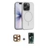 MARSİLYAN™- iPhone 16 Pro Max Kılıf Atlas Asil Prime - Siyah 360 Mat Full Body Arka Koruyucu + Pers Alüminyum Kamera Lens - CLTM