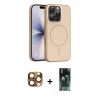 MARSİLYAN™- iPhone 16 Pro Max Kılıf Atlas Asil Prime - Siyah 360 Mat Full Body Arka Koruyucu + Pers Alüminyum Kamera Lens - CLTM