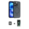 MARSİLYAN™- iPhone 16 Pro Max Kılıf Atlas Asil Prime - Siyah 360 Mat Full Body Arka Koruyucu + PVD Metal Kamera Lens - SH