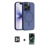 MARSİLYAN™- iPhone 16 Pro Max Kılıf Atlas Asil Prime - Siyah 360 Mat Full Body Arka Koruyucu + PVD Metal Kamera Lens - SH