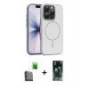 MARSİLYAN™- iPhone 16 Pro Max Kılıf Atlas Asil Prime - Siyah 360 Mat Full Body Arka Koruyucu + Raze Metal Kamera Lens - SH