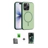 MARSİLYAN™- iPhone 16 Pro Max Kılıf Atlas Asil Prime - Siyah 360 Mat Full Body Arka Koruyucu + Raze Metal Kamera Lens - SH