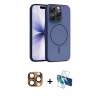 MARSİLYAN™- iPhone 16 Pro Max Kılıf Atlas Asil Prime - Siyah 3D Antistatik Cam Ekran Koruyucu + Pers Alüminyum Kamera Lens - CLTM