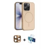 MARSİLYAN™- iPhone 16 Pro Max Kılıf Atlas Asil Prime - Siyah 3D Antistatik Cam Ekran Koruyucu + Pers Alüminyum Kamera Lens - CLTM
