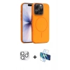 MARSİLYAN™- iPhone 16 Pro Max Kılıf Atlas Asil Prime - Siyah 3D Antistatik Cam Ekran Koruyucu + Pers Alüminyum Kamera Lens - GS