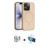 MARSİLYAN™- iPhone 16 Pro Max Kılıf Atlas Asil Prime - Siyah 3D Antistatik Cam Ekran Koruyucu + Pers Alüminyum Kamera Lens - GS