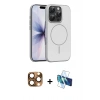 MARSİLYAN™- iPhone 16 Pro Max Kılıf Atlas Asil Prime - Siyah 3D Antistatik Cam Ekran Koruyucu + Pers Alüminyum Kamera Lens - CLTM