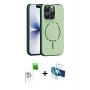 MARSİLYAN™- iPhone 16 Pro Max Kılıf Atlas Asil Prime - Siyah 3D Antistatik Cam Ekran Koruyucu + Raze Metal Kamera Lens - BZ