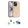 MARSİLYAN™- iPhone 16 Pro Max Kılıf Atlas Asil Prime - Siyah 3D Antistatik Cam Ekran Koruyucu + Raze Metal Kamera Lens - BZ