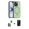 MARSİLYAN™- iPhone 16 Pro Max Kılıf Atlas Asil Prime - Siyah 3D Antistatik Hayalet Cam Ekran Koruyucu + Raze Metal Kamera Lens - SH