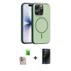 MARSİLYAN™- iPhone 16 Pro Max Kılıf Atlas Asil Prime - Siyah 3D Antistatik Hayalet Cam Ekran Koruyucu + Raze Metal Kamera Lens - NLGY
