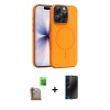 MARSİLYAN™- iPhone 16 Pro Max Kılıf Atlas Asil Prime - Siyah 3D Antistatik Hayalet Cam Ekran Koruyucu + Raze Metal Kamera Lens - CLTM