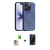 MARSİLYAN™- iPhone 16 Pro Max Kılıf Atlas Asil Prime - Siyah 3D Antistatik Hayalet Cam Ekran Koruyucu + Raze Metal Kamera Lens - NLGY