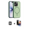 MARSİLYAN™- iPhone 16 Pro Max Kılıf Atlas Asil Prime - Siyah 3D Antistatik Mat Seramik Nano Ekran Koruyucu + PVD Metal Kamera Lens - SH