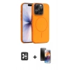 MARSİLYAN™- iPhone 16 Pro Max Kılıf Atlas Asil Prime - Siyah 3D Antistatik Mat Seramik Nano Ekran Koruyucu + PVD Metal Kamera Lens - SH