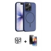 MARSİLYAN™- iPhone 16 Pro Max Kılıf Atlas Asil Prime - Siyah 3D Antistatik Mat Seramik Nano Ekran Koruyucu + Pers Alüminyum Kamera Lens - GI