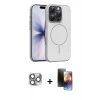 MARSİLYAN™- iPhone 16 Pro Max Kılıf Atlas Asil Prime - Siyah 3D Antistatik Mat Seramik Nano Ekran Koruyucu + Pers Alüminyum Kamera Lens - GI