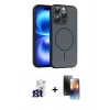 MARSİLYAN™- iPhone 16 Pro Max Kılıf Atlas Asil Prime - Siyah 3D Antistatik Mat Seramik Nano Ekran Koruyucu + Bilvis Titan Kamera Lens - TMGI