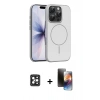 MARSİLYAN™- iPhone 16 Pro Max Kılıf Atlas Asil Prime - Siyah 3D Antistatik Mat Seramik Nano Ekran Koruyucu + PVD Metal Kamera Lens - SH