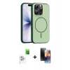 MARSİLYAN™- iPhone 16 Pro Max Kılıf Atlas Asil Prime - Siyah 3D Antistatik Mat Seramik Nano Ekran Koruyucu + Raze Metal Kamera Lens - BZ