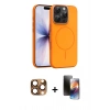 MARSİLYAN™- iPhone 16 Pro Max Kılıf Atlas Asil Prime - Siyah 3D Antistatik Mat Seramik Nano Ekran Koruyucu + Pers Alüminyum Kamera Lens - CLTM