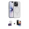 MARSİLYAN™- iPhone 16 Pro Max Kılıf Atlas Asil Prime - Siyah 3D Antistatik Mat Seramik Nano Ekran Koruyucu + Bilvis Titan Kamera Lens - SH