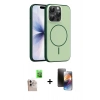 MARSİLYAN™- iPhone 16 Pro Max Kılıf Atlas Asil Prime - Siyah 3D Antistatik Mat Seramik Nano Ekran Koruyucu + Raze Metal Kamera Lens - NLGY