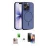 MARSİLYAN™- iPhone 16 Pro Max Kılıf Atlas Asil Prime - Siyah 3D Antistatik Mat Seramik Nano Ekran Koruyucu + Raze Metal Kamera Lens - NLGY