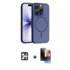 MARSİLYAN™- iPhone 16 Pro Max Kılıf Atlas Asil Prime - Siyah 3D Antistatik Mat Seramik Nano Ekran Koruyucu + Gümüş PVD Metal Kamera Lens