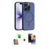 MARSİLYAN™- iPhone 16 Pro Max Kılıf Atlas Asil Prime - Siyah 3D Antistatik Mat Seramik Nano Ekran Koruyucu + Raze Metal Kamera Lens - CLTM