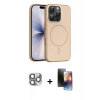 MARSİLYAN™- iPhone 16 Pro Max Kılıf Atlas Asil Prime - Siyah 3D Antistatik Mat Seramik Nano Ekran Koruyucu + Pers Alüminyum Kamera Lens - GI
