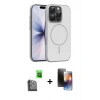 MARSİLYAN™- iPhone 16 Pro Max Kılıf Atlas Asil Prime - Siyah 3D Antistatik Mat Seramik Nano Ekran Koruyucu + Raze Metal Kamera Lens - SH