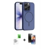 MARSİLYAN™- iPhone 16 Pro Max Kılıf Atlas Asil Prime - Siyah 3D Antistatik Mat Seramik Nano Ekran Koruyucu + Raze Metal Kamera Lens - BZ