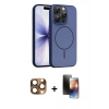 MARSİLYAN™- iPhone 16 Pro Max Kılıf Atlas Asil Prime - Siyah 3D Antistatik Mat Seramik Nano Ekran Koruyucu + Pers Alüminyum Kamera Lens - CLTM