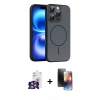 MARSİLYAN™- iPhone 16 Pro Max Kılıf Atlas Asil Prime - Siyah 3D Antistatik Mat Seramik Nano Ekran Koruyucu + Bilvis Titan Kamera Lens - GS