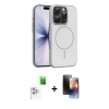 MARSİLYAN™- iPhone 16 Pro Max Kılıf Atlas Asil Prime - Siyah 3D Antistatik Mat Seramik Nano Ekran Koruyucu + Raze Metal Kamera Lens - BZ