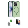 MARSİLYAN™- iPhone 16 Pro Max Kılıf Atlas Asil Prime - Siyah 3D Antistatik Mat Seramik Nano Ekran Koruyucu + Raze Metal Kamera Lens - SH