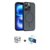 MARSİLYAN™- iPhone 16 Pro Max Kılıf Atlas Asil Prime - Siyah 3D Antistatik Seramik Nano Ekran Koruyucu + Pers Alüminyum Kamera Lens - GS