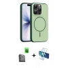 MARSİLYAN™- iPhone 16 Pro Max Kılıf Atlas Asil Prime - Siyah 3D Antistatik Seramik Nano Ekran Koruyucu + Raze Metal Kamera Lens - SH