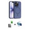 MARSİLYAN™- iPhone 16 Pro Max Kılıf Atlas Asil Prime - Siyah 3D Antistatik Seramik Nano Ekran Koruyucu + Raze Metal Kamera Lens - SH