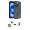 MARSİLYAN™- iPhone 16 Pro Max Kılıf Atlas Asil Prime - Siyah Bilvis 3D Cam Ekran Koruyucu + Raze Metal Kamera Lens - CLTM