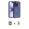 MARSİLYAN™- iPhone 16 Pro Max Kılıf Atlas Asil Prime - Siyah Bilvis 3D Cam Ekran Koruyucu + PVD Metal Kamera Lens - GD