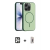 MARSİLYAN™- iPhone 16 Pro Max Kılıf Atlas Asil Prime - Siyah Bilvis 3D Cam Ekran Koruyucu + Gümüş PVD Metal Kamera Lens