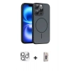 MARSİLYAN™- iPhone 16 Pro Max Kılıf Atlas Asil Prime - Siyah Bilvis 3D Cam Ekran Koruyucu + Pers Alüminyum Kamera Lens - GS